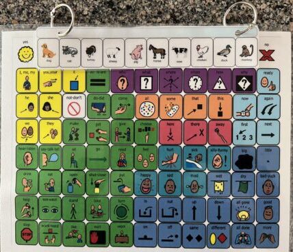 photo of core vocabulary board