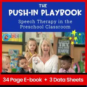 The Power of Push-in Speech Therapy 13 A speech therapist on the floor with preschoolers while providing push-in speech therapy